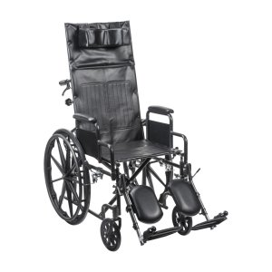 Drive Medical Silver Sport Reclining Wheelchair with Vinyl Upholstery